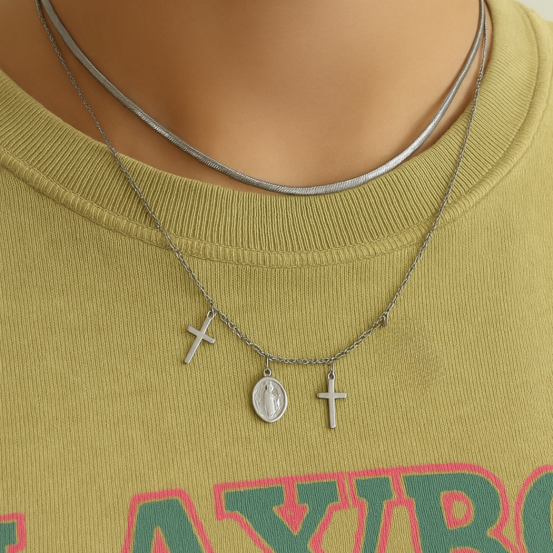 Collar doble Religioso