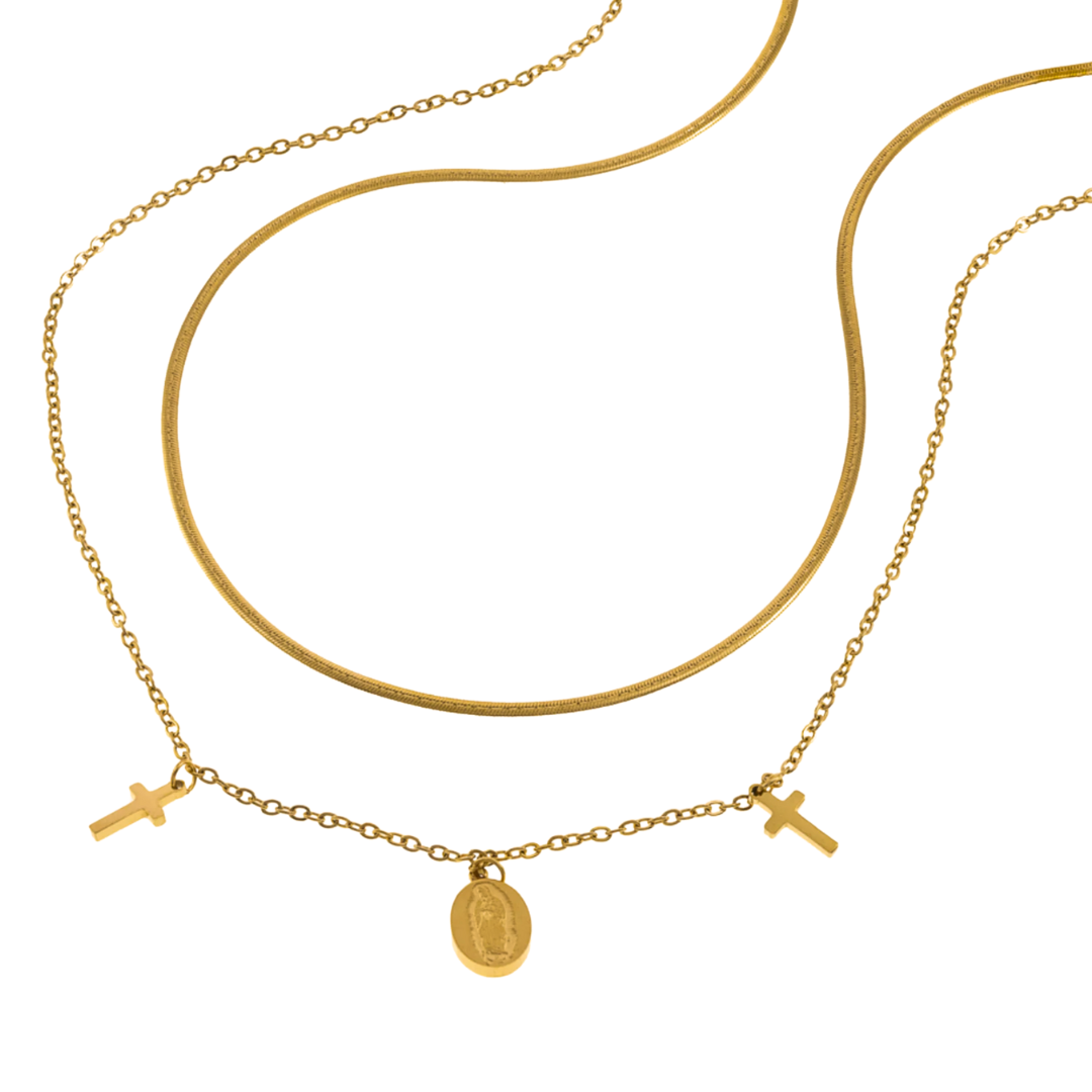 Collar doble Religioso