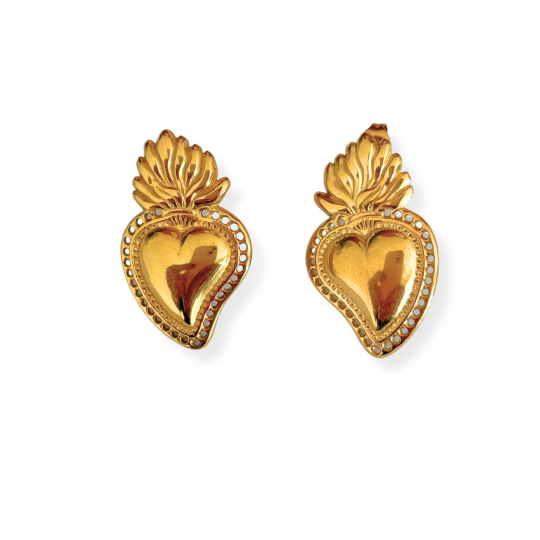Aretes Corazón Sagrado 💖