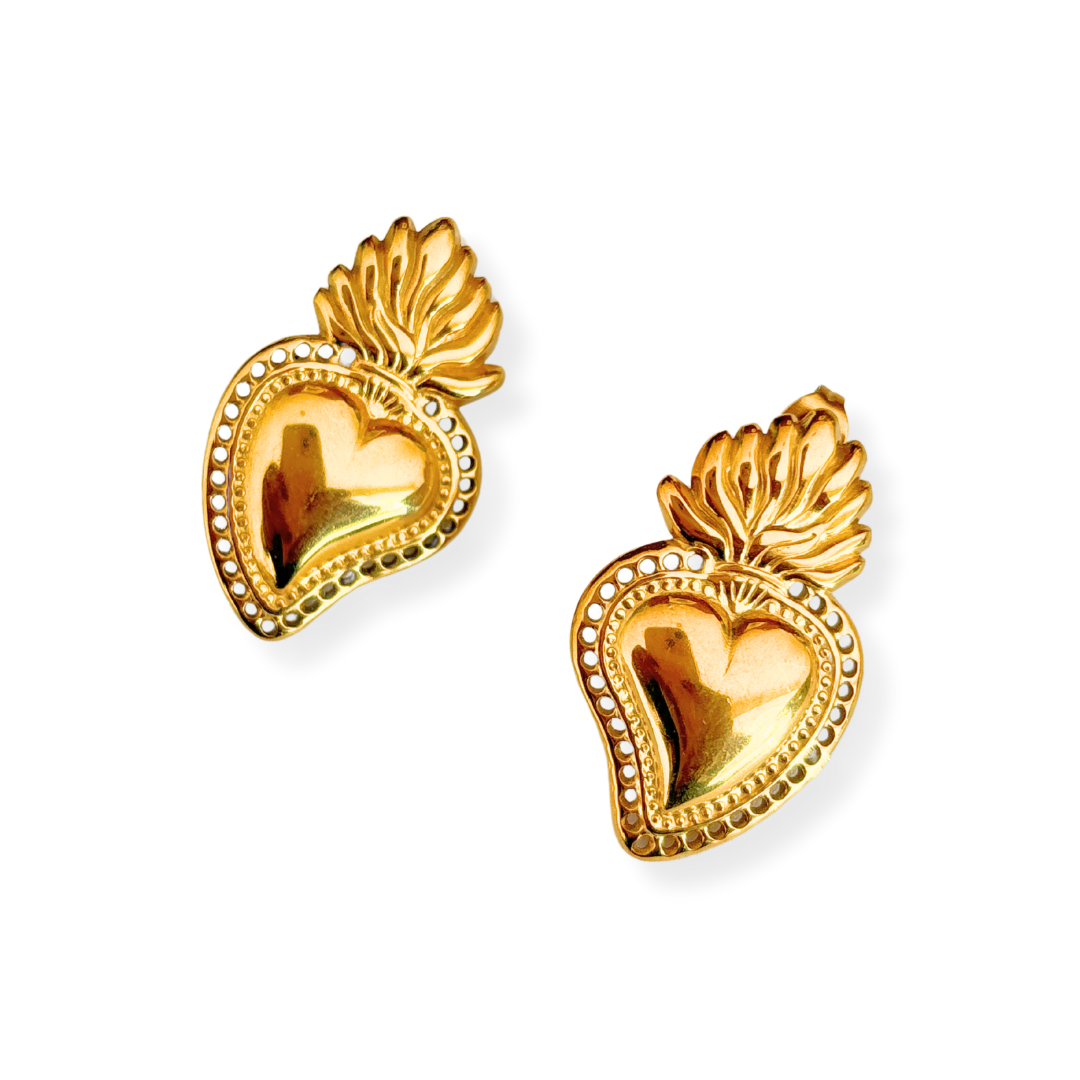 Aretes Corazón Sagrado 💖