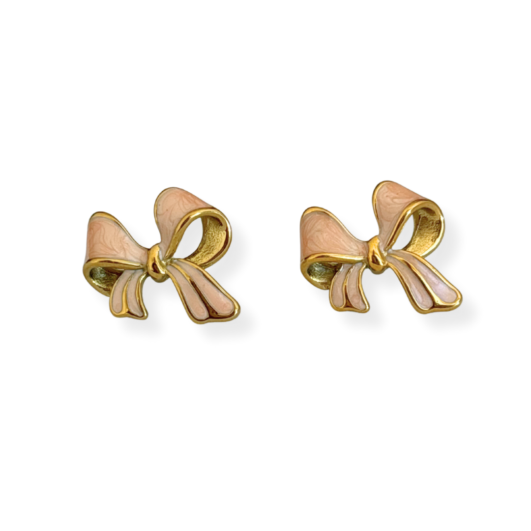 Aretes Moño Rosa 🎀