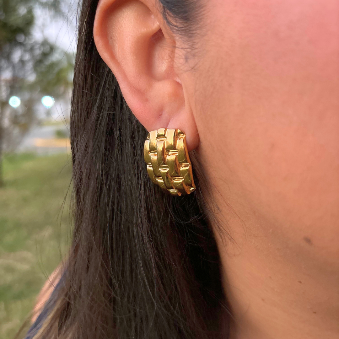 Aretes Malla Dorada 🌟