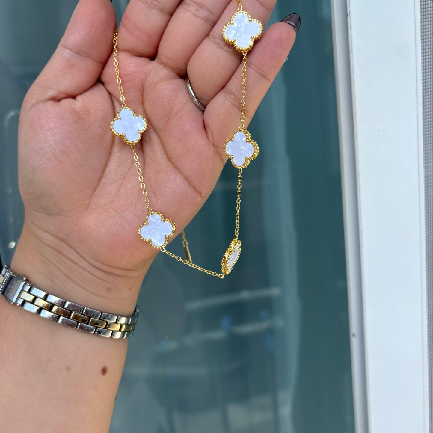 Collar Celestine white L