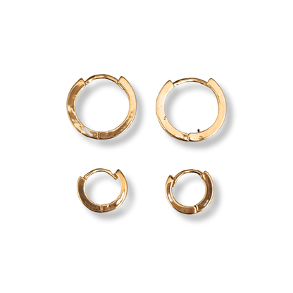 Hoops de brillos chapa de oro 18k