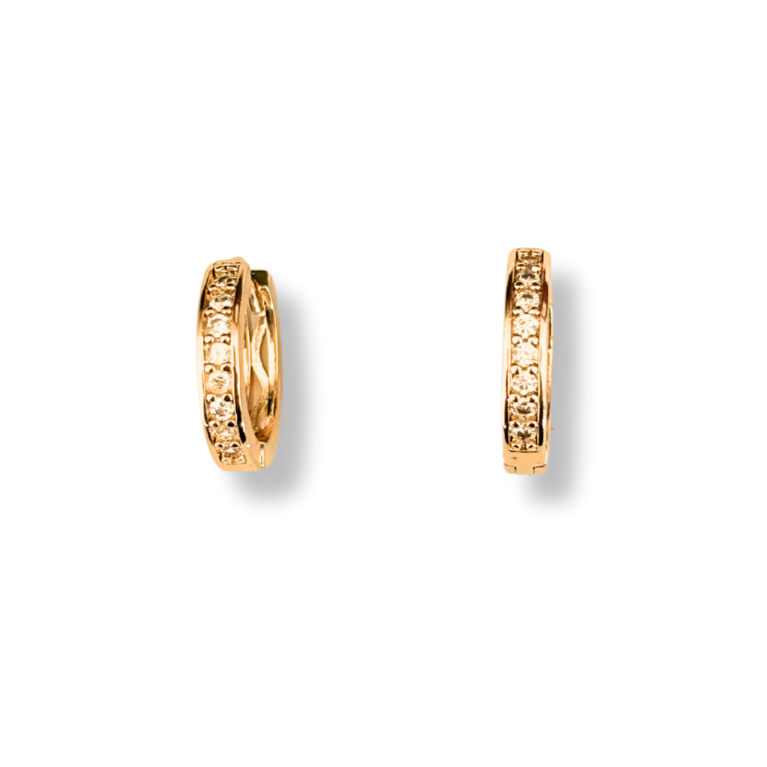 Hoops de brillos chapa de oro 18k
