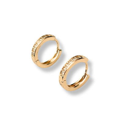 Hoops de brillos chapa de oro 18k