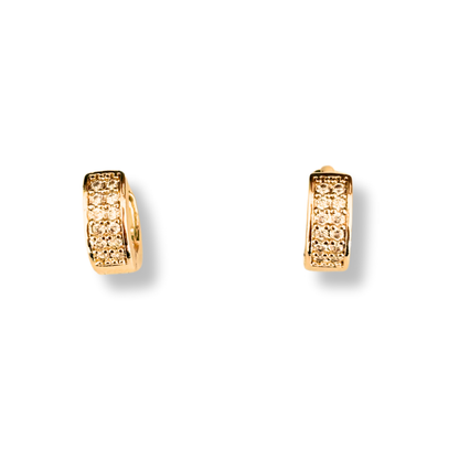 Hoops de brillos chapa de oro 18k