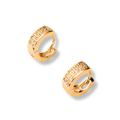 Hoops de brillos chapa de oro 18k