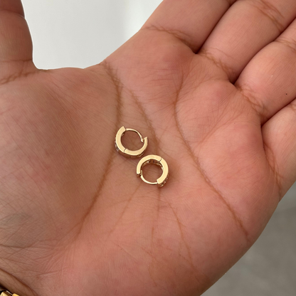 Hoops de brillos chapa de oro 18k