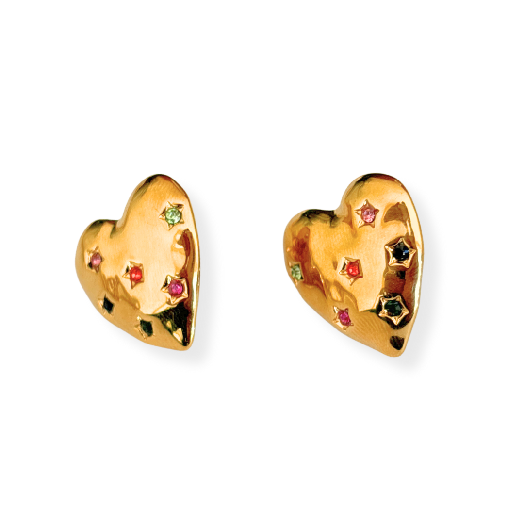 Aretes Corazón Multicolor 🌈