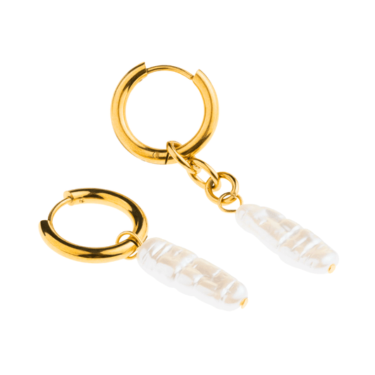 Aretes dijes de perla de mar