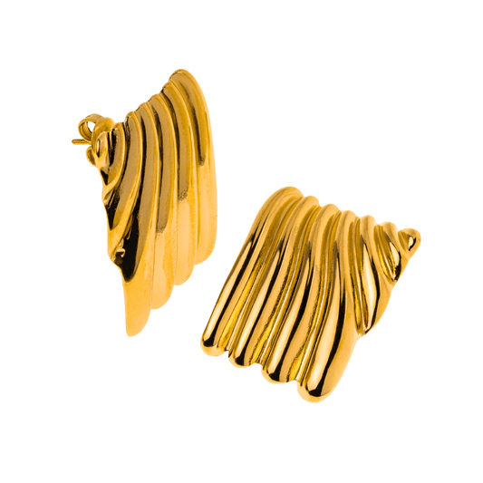 Aretes chunky con textura líneas
