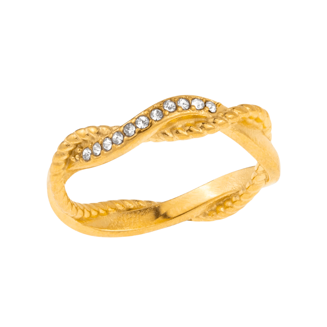 Anillo doble con zirconias