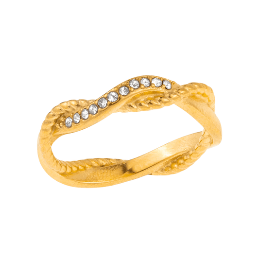 Anillo doble con zirconias