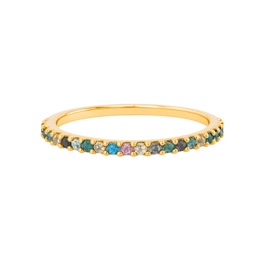 Anillo churumbela con zirconias